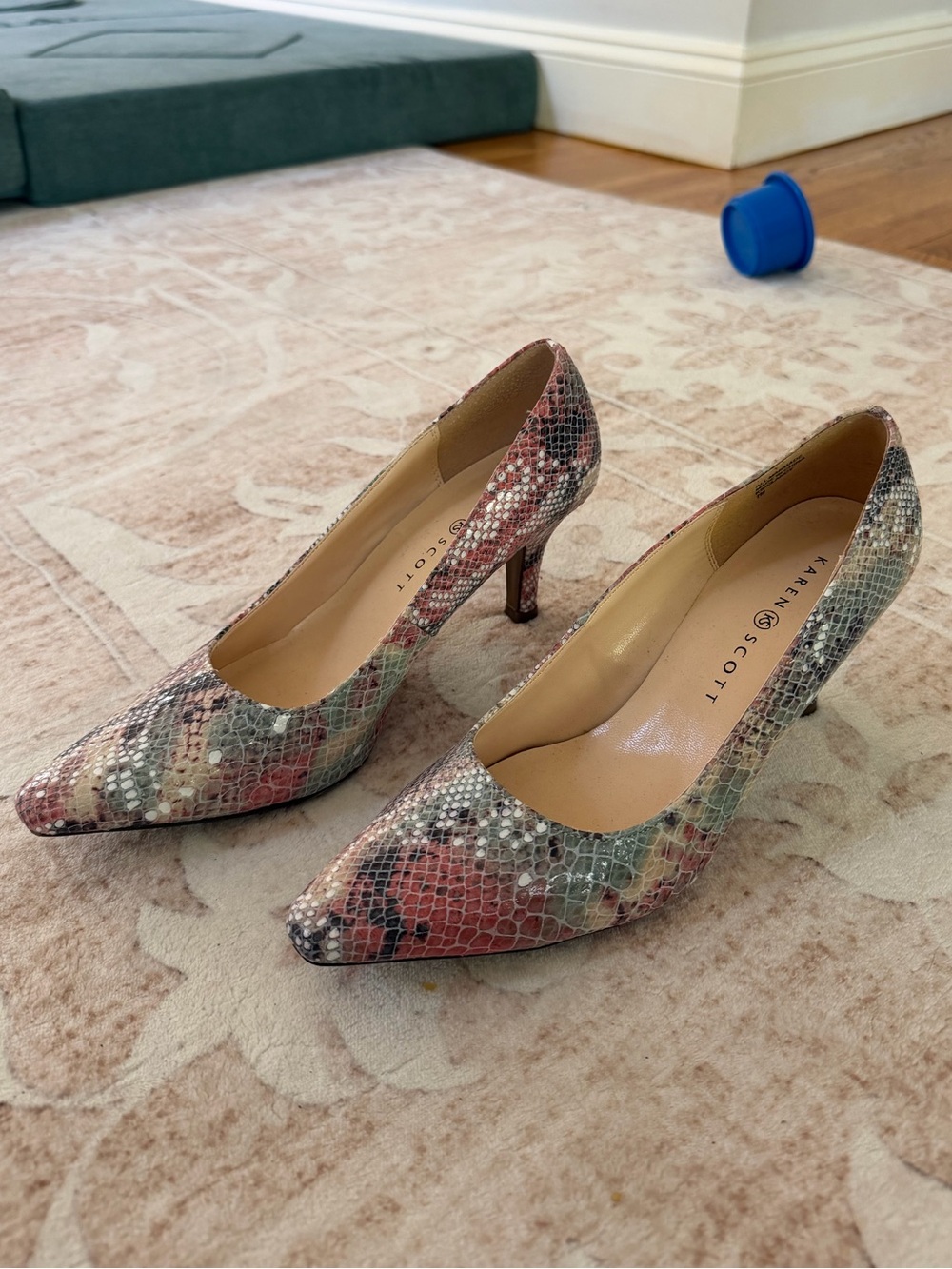Karen Scott Multicolor Snakeskin Pointed-Toe Pumps